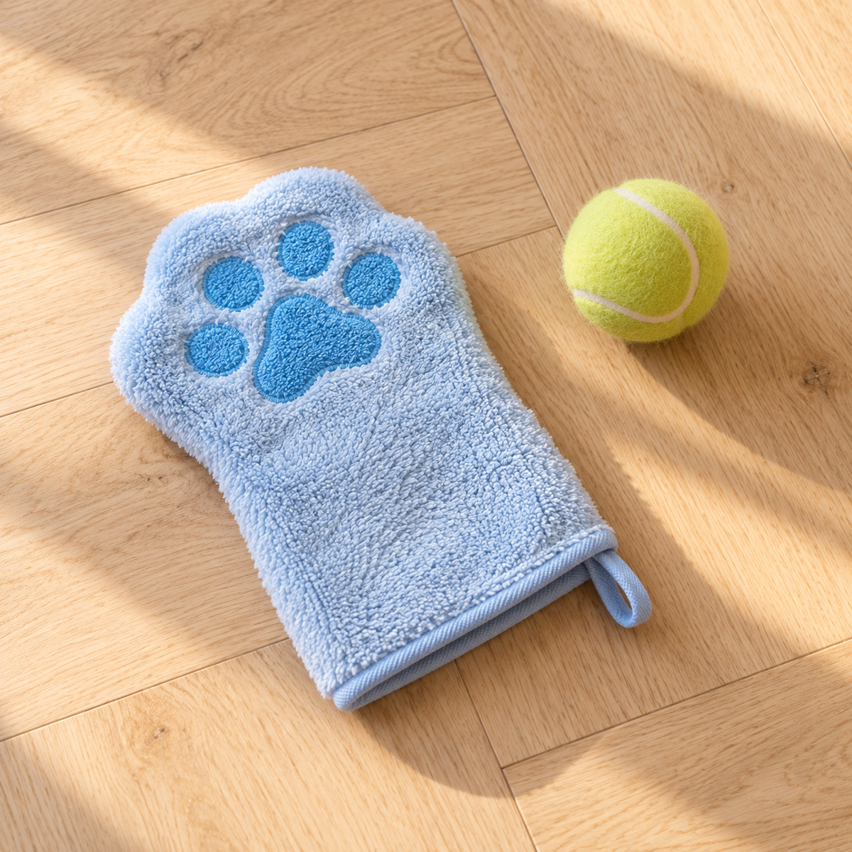 Gant séchant patte pour chien en polaire corail